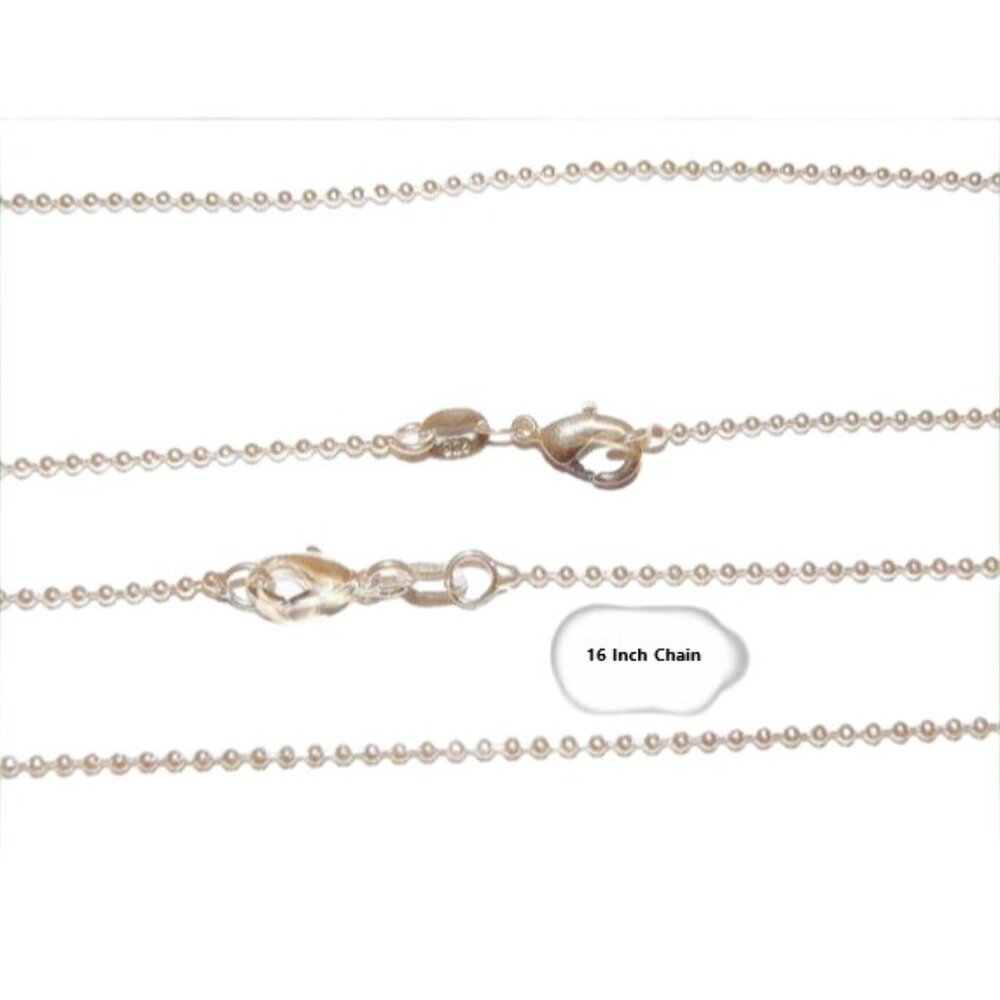 New- 16" Sterling‎ Silver Bead Ball Chain Necklace, Silver Chain, Dainty Chain